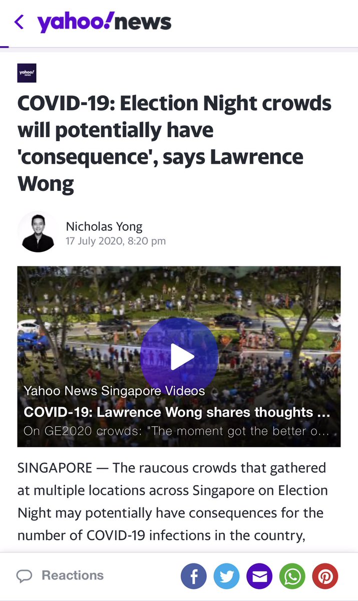 faradisation's tweet photo. The crowd... “will potentially have ‘consequence’”... 🤔🤔 #Singapore #NDP2020 #GE2020 #SGVotes #SGElection https://t.co/hvQi7WLBIo