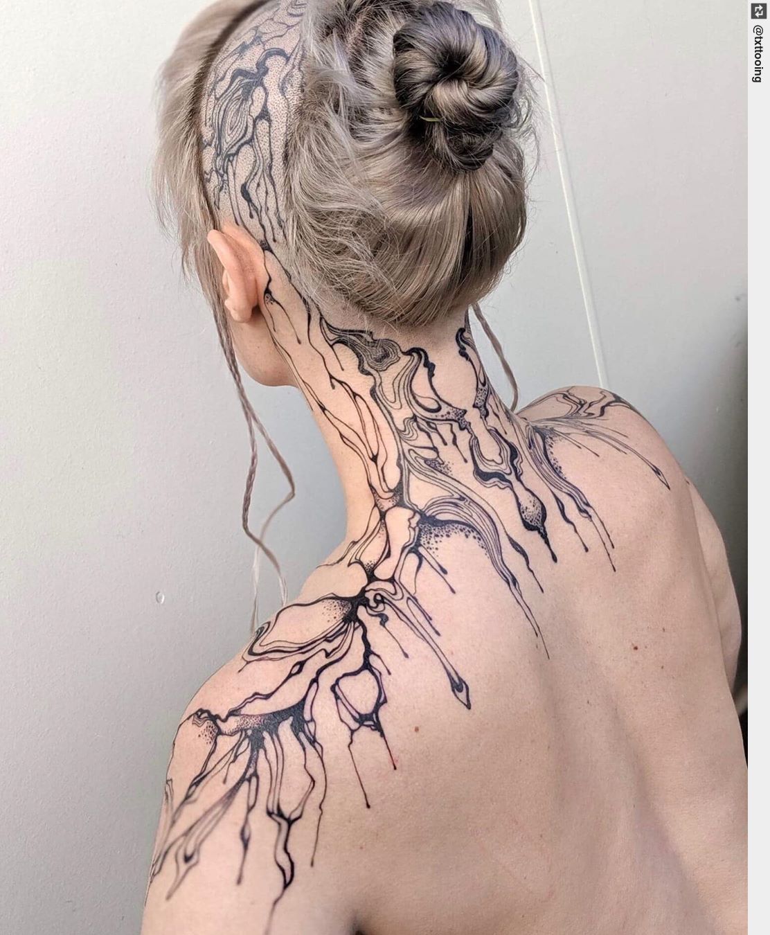 Blackwork  Abstract  Texture Tattooing su Instagram Decorative  botanical neck piece fully healed to compliment work by meliiseye and  mattsager Swipe to see fresh video More to come on