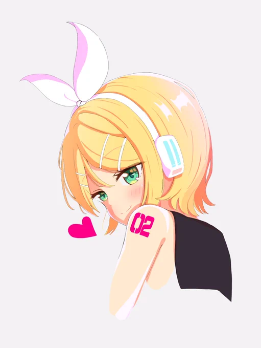 自分のアイコン用に描いたら上手く描けたのでup#鏡音リン 