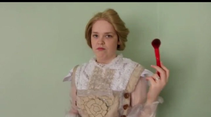 TimeLadyWaiting's tweet photo. So @MutantGalaxy is making a #PassTheBrush challenge for BBc Ghosts. I've just looked through all the faces I pull as Lady Button / Fanny,and I really cant wait to cosplay as her properly at comic con ๐ #BBCGhosts #Fanny #LadyButton #ButtonHouse https://t.co/zECzMGgN39
