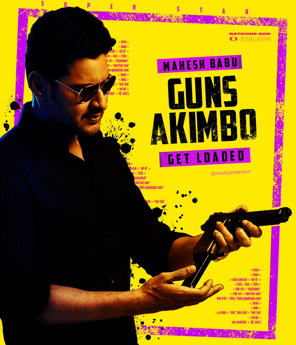 reallypreetam's tweet photo. MB x GUNS AKIMBO 💜💜
#HBDMaheshBabu #SarkaruVaariPaata @urstrulyMahesh https://t.co/68L0L7u6K9
