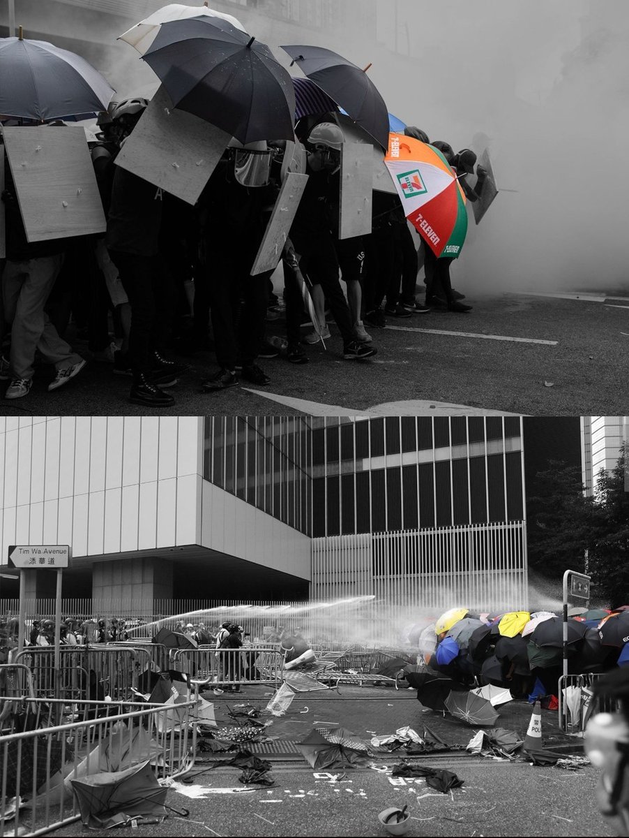 Umbrellas as Shields and Surveillance Block: