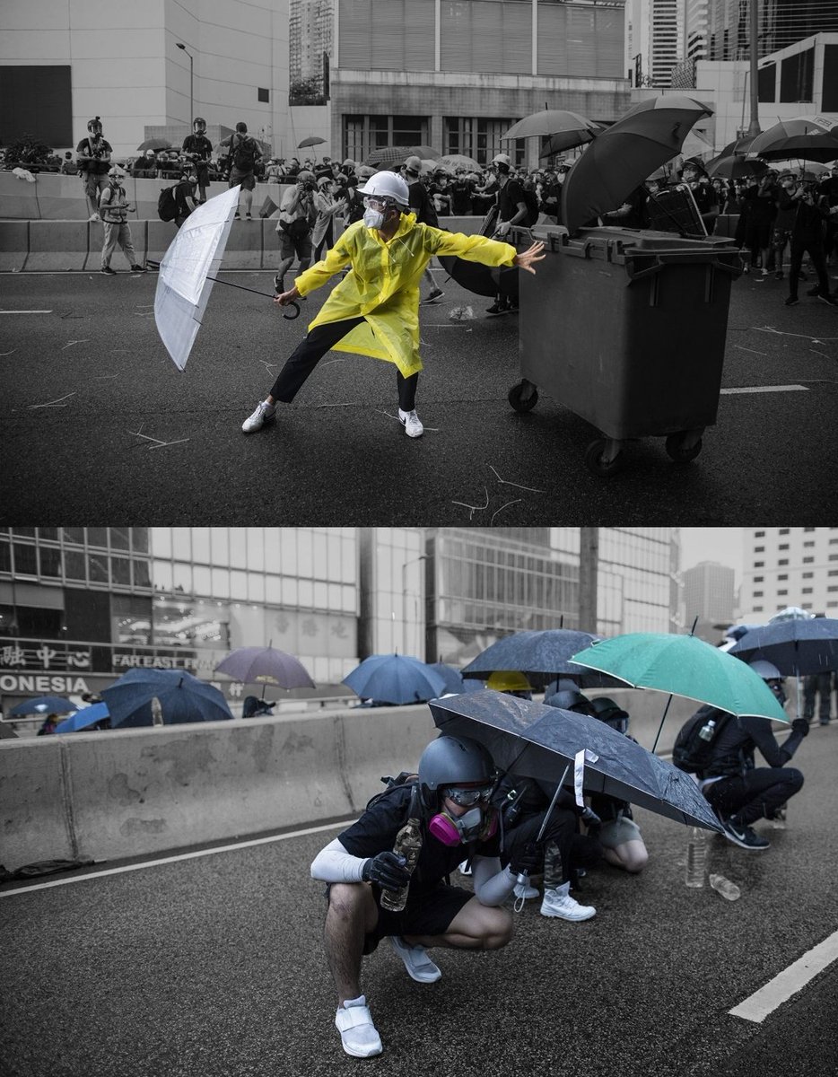 Umbrellas as Shields and Surveillance Block: