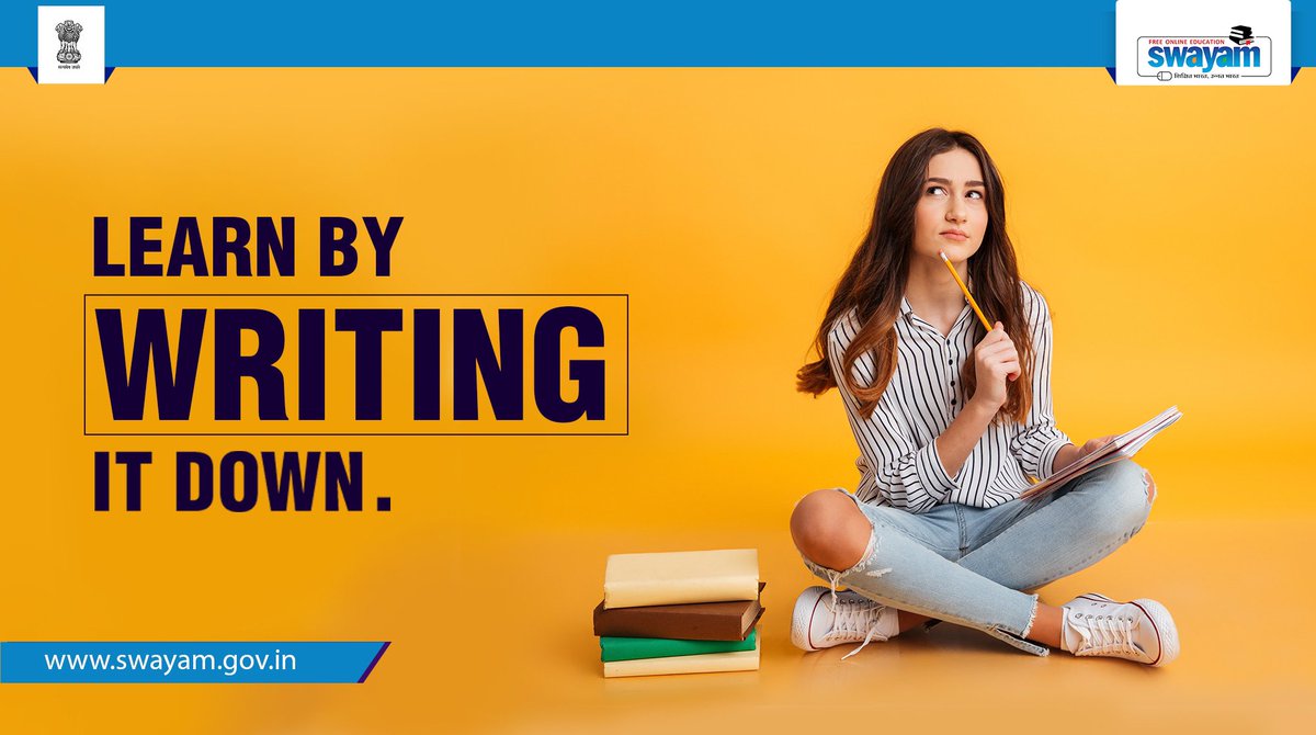 SWAYAMMHRD's tweet photo. Scientific research suggests that we learn more and store information easily when we write the notes with our hands. It is important to make personal notes that will help you with revision later. Happy studying and #KeepLearningOn Swayam
#SWAYAM #SwayamLearning https://t.co/CKWi9ttmGZ