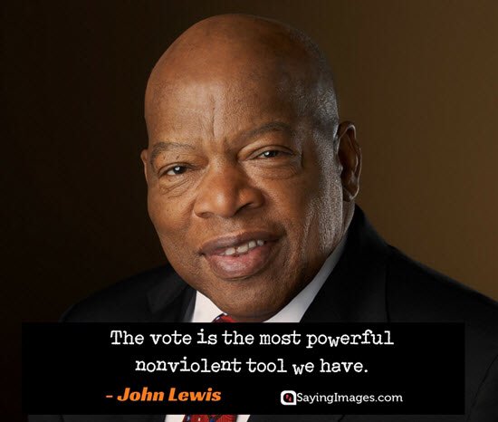 Americans, this is your chance to be a part of history. Your chance to help move civil rights, justice, freedom, & equality forward. You need to be brave, & not give up. In honor of John Lewis & his hopes for our future... Hope for  #aNewNormal in this country, & get out & VOTE!