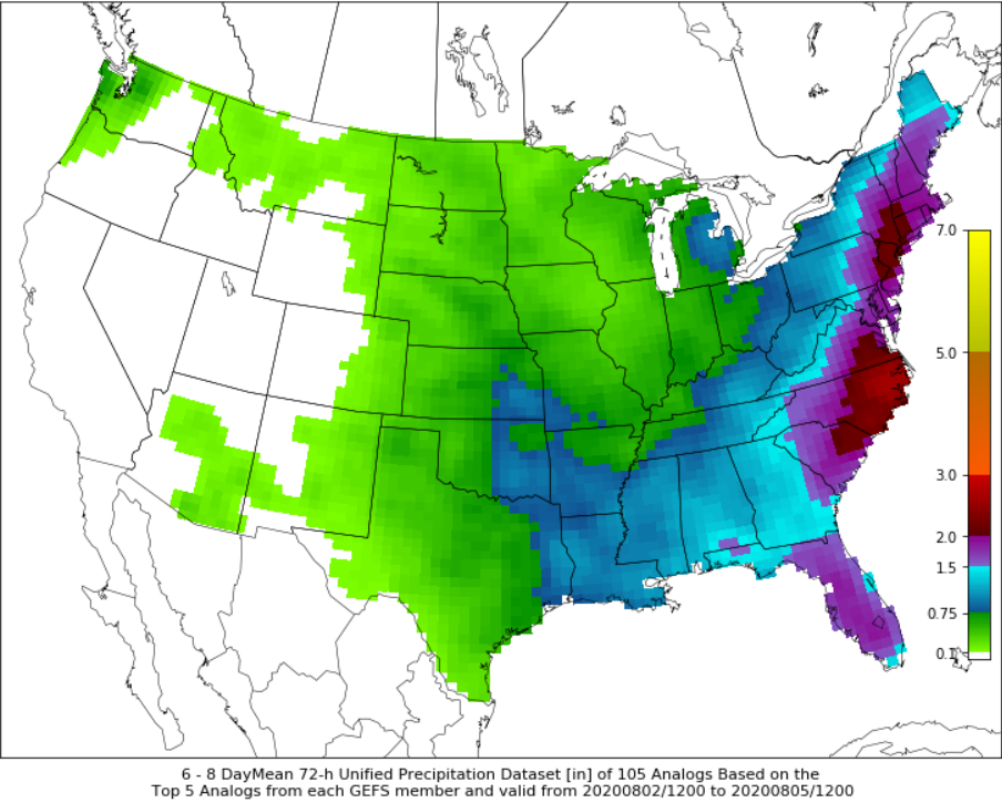 Lots of discussion on  #92L but how about the synoptic evolution over North America? There will be a handful of heavy rain areas on today's Day 3-7 Hazards Chart but the East Coast towards Days 6-7 will be key.