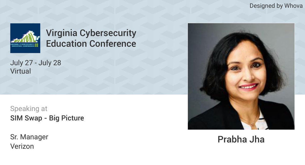 Prabha4Security's tweet photo. I am speaking at Virginia Cybersecurity Education Conference. Please checkout the details of my talk at: https://t.co/Lc7cK9P5qt https://t.co/ICoYcCSWHK