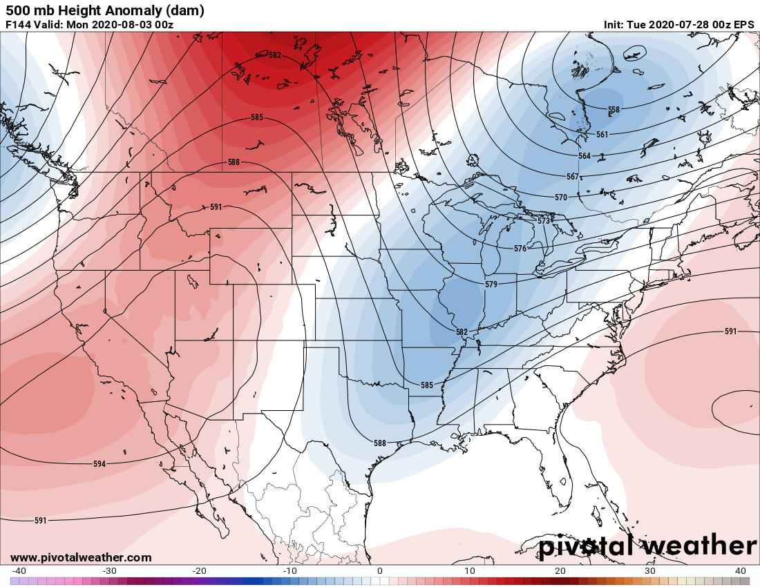 This 500mb pattern isn't exactly one you want to see with a tropical feature near the Bahamas/FL. The thightening gradient between the developing trough over the E-C US & two dueling ridges makes for a surge of tropical moisture up the East Coast a real possibility.