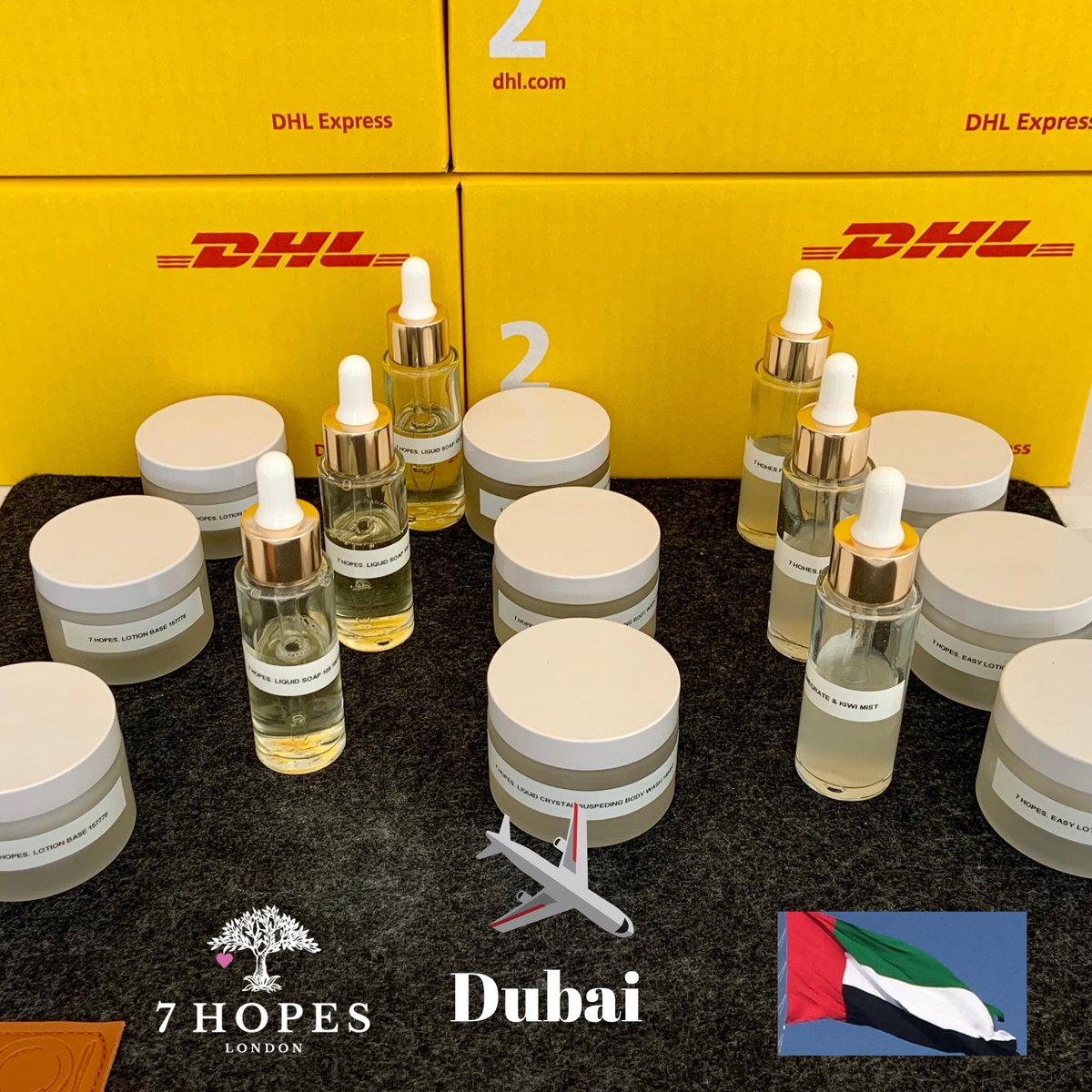 HopesLtd's tweet image. 🌟Bespoke skincare samples developed and dispatched to our successful client in Dubai UAE 🇦🇪!.
.
.
.
#skincaredevelopment #bespokeskincare #7hopeslondon #bodycare #dubai #gcc #emirates #uae🇦🇪