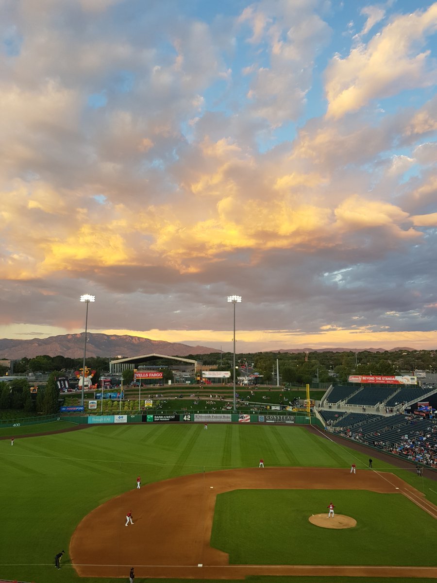 19/07/28 @MiLB ballpark Isotopes Park @ABQTopes vs  @saltlakebees Beautiful park with gorgeous backdrop, a hill in the outfield and warm friendly fans.  #MiLB  #DiamondsOnCanvas  #AndyBrown