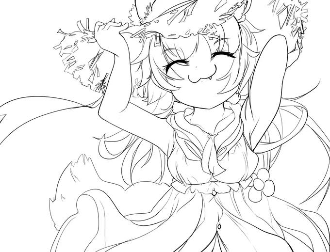 趣味全開のイエイヌちゃん描いてる 