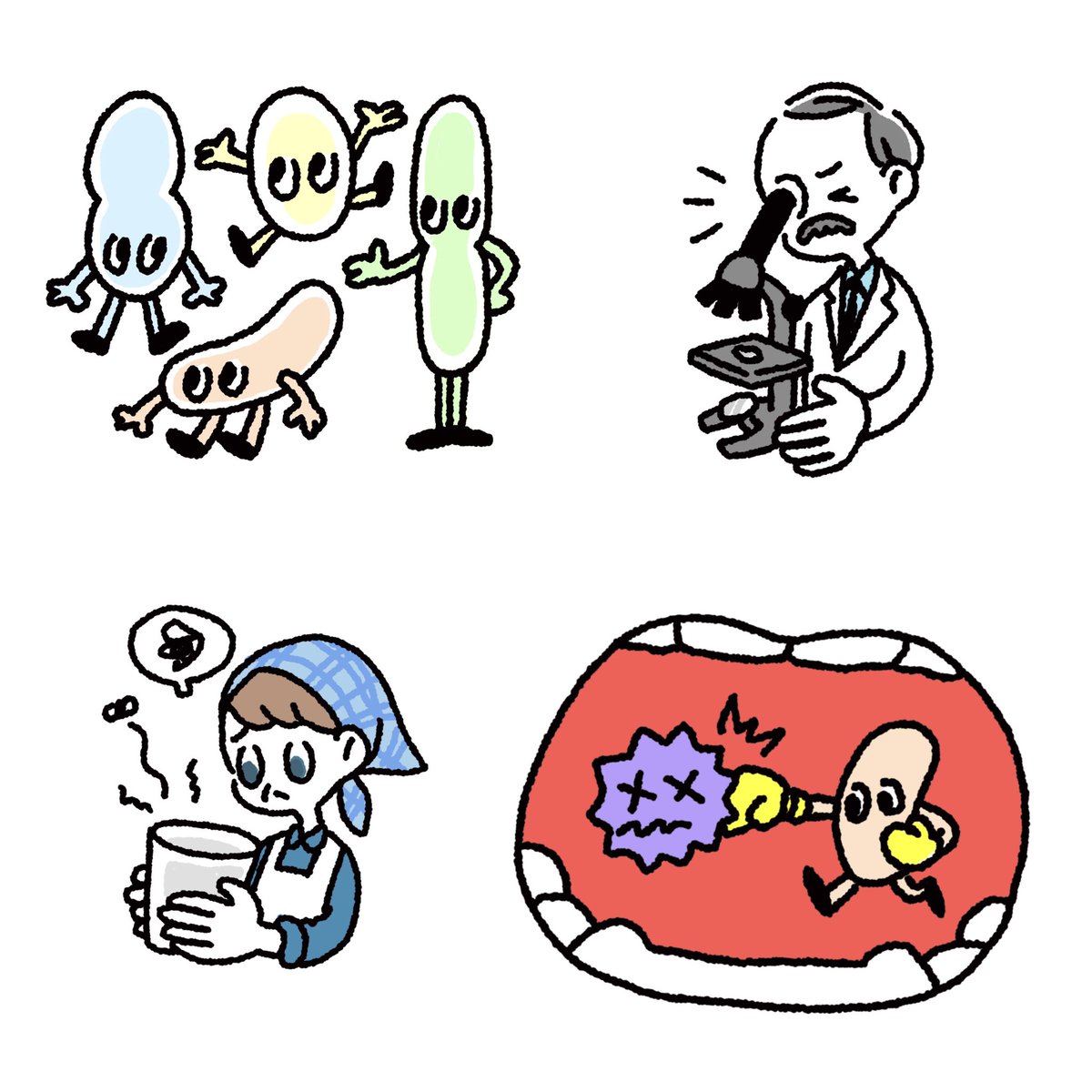 とあこ در توییتر Tarzan No792 イラスト描いてます 乳酸菌 善玉菌ちゃんズ ためになる