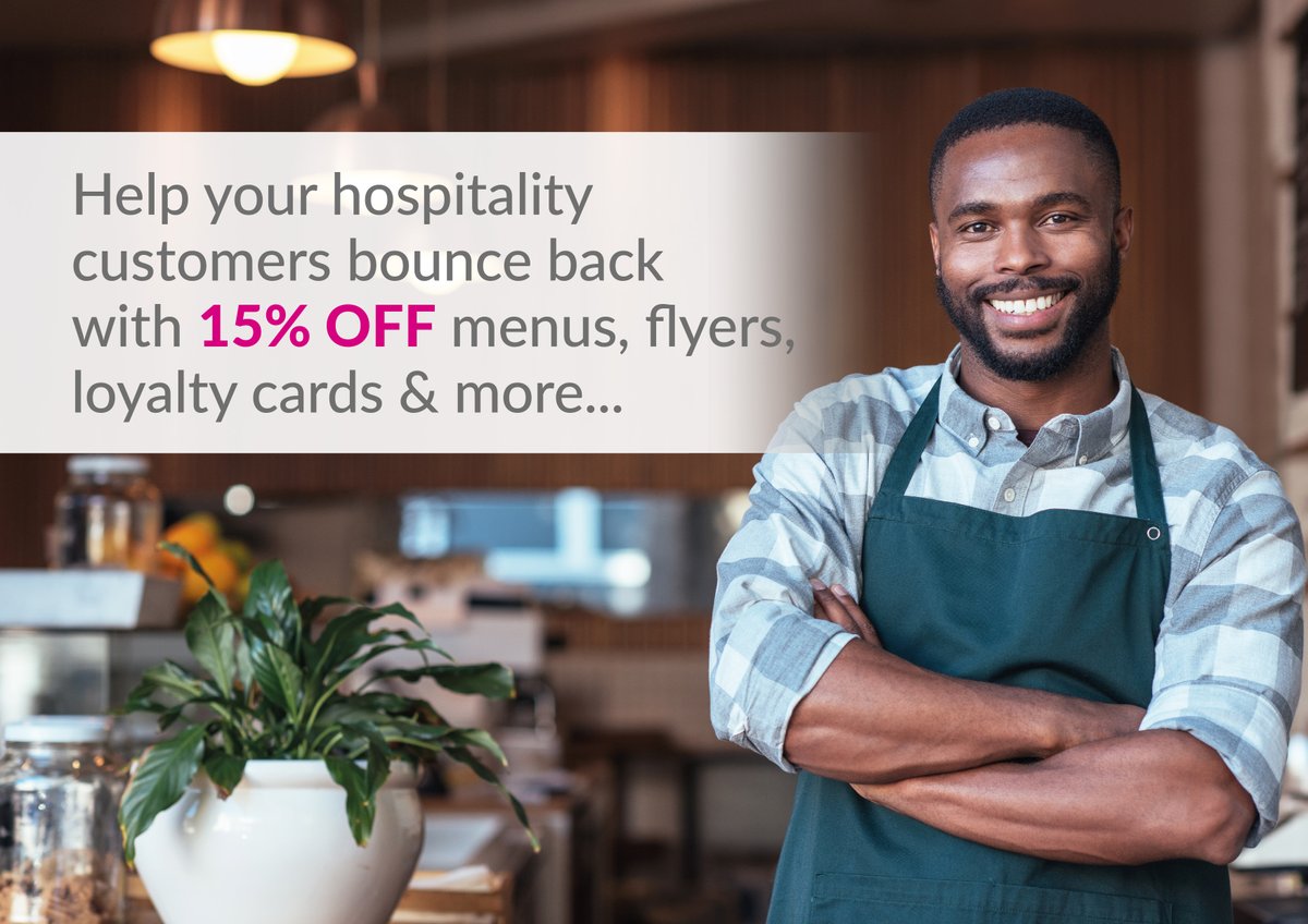 MediaPRINTHub's tweet photo. We're into the final week of our Hospitality Print Offers. Get 15% off a range of marketing items to help your customers to bounce back https://t.co/pRMBYiezFi - #Marketing #Hospitality #Restaurants #Pubs #Takeaways #Discounts #15% https://t.co/rZ6bS6jOwI