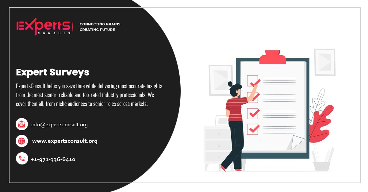 ExpertsConsults's tweet image. ExpertsConsult conducts an expert survey that helps in gaining the most accurate #market insights. 
The expert #survey covers them all, from the niche audiences to the most senior roles across different fields in the market.
Learn more - bit.ly/32ZGI5U
#consultation