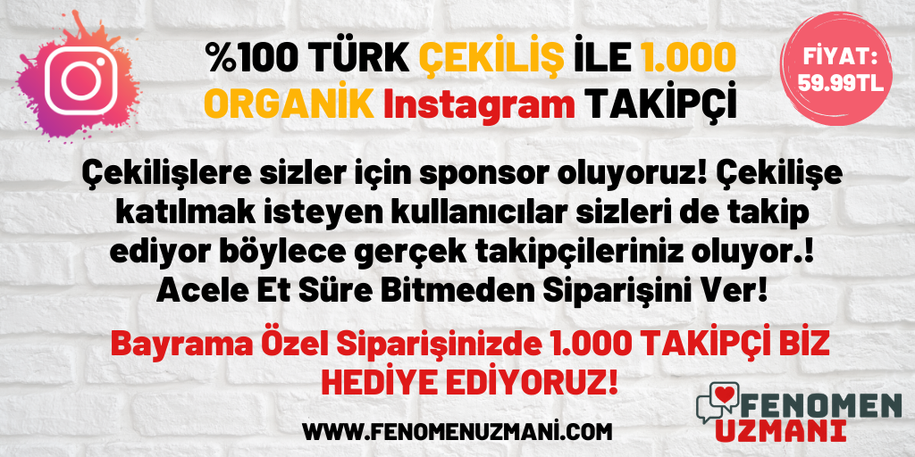 🔥 BAYRAM KAMPANYASI 🔥
1.000 Çekiliş ile Organik Türk Takipçi 59Tl +1.000 Takipçi Hediye! fenomenuzmani.com

#LeventKızılDuyBuSesi #tercih2020 #yeliz #SALI #nedim #takipçi #instagramtakipçi #sosyalmedya #fenomen #beğeni #gt