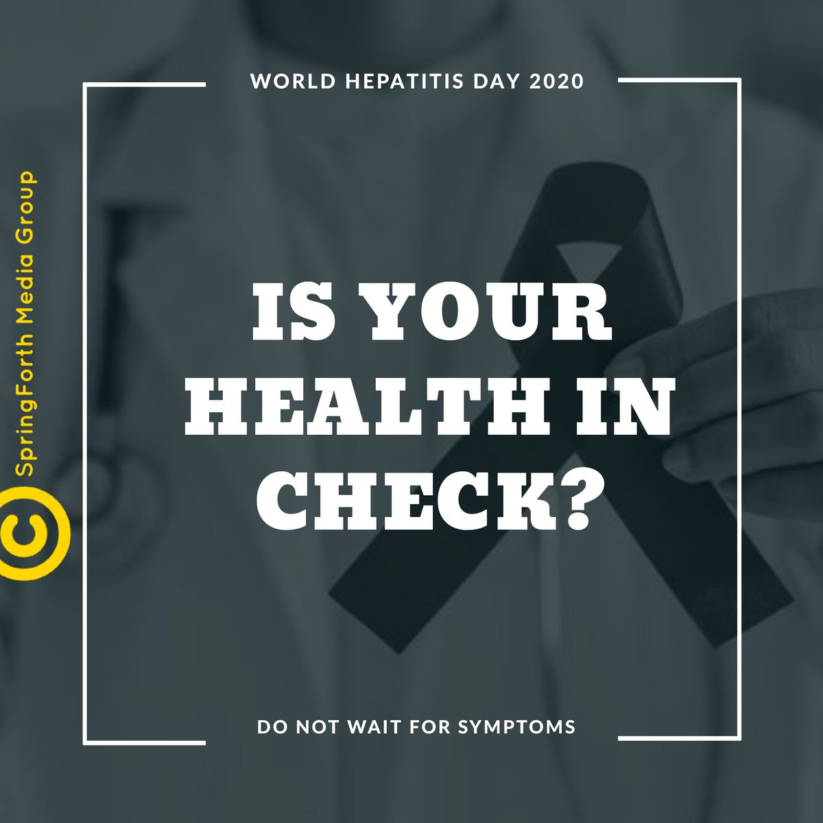 SpringforthG's tweet image. Do not wait for symptoms
#WorldHepatitisDay2020
#Health 
#takecareofyourhealthandbody
#helppreventhepatitis