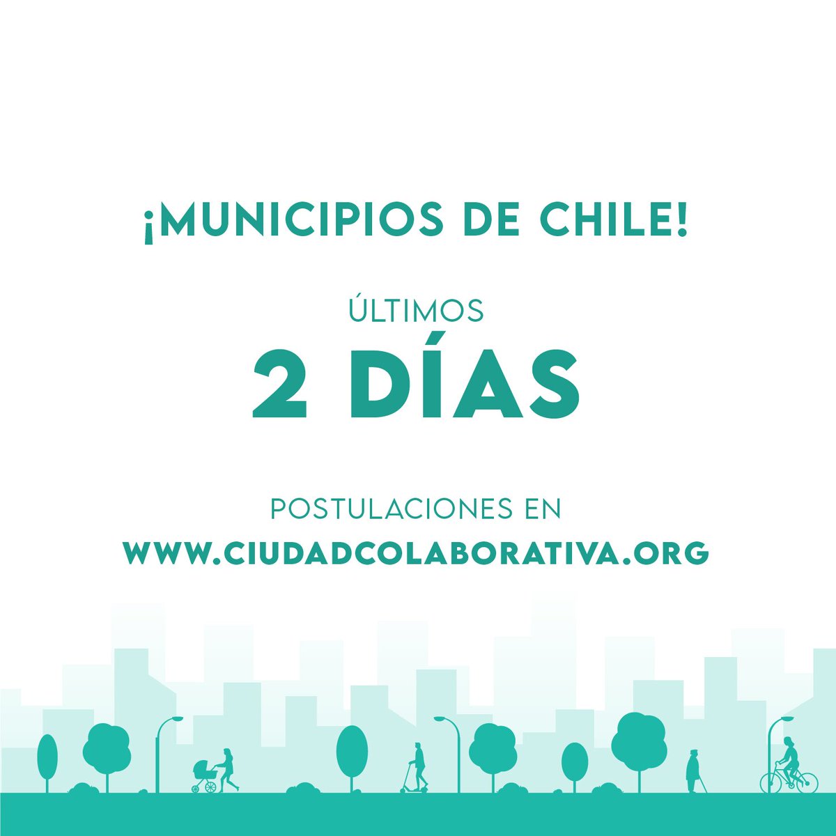 espacioludico's tweet photo. 📣 Hola Municipios de Chile!

Aun hay tiempo para postular a Ciudad Colaborativa y obtener los siguientes beneficios:

1. Capacitaciones de Urbanismo Táctico 
2. Diseño de "Planes de Intervenciones Tácticas"
3. Ejecución de Proyectos

Hasta el 29/07 en https://t.co/dCHo04d0iP https://t.co/8OYxxHb36i