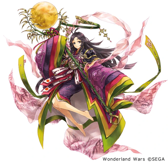 全国のゲームセンターにて稼働中のアーケードゲーム「Wonderland Wars(ワンダーランドウォーズ)」https://t.co/3RTk1RYshkに描かせて頂いたキャストイラストです。セガさんから掲載許可を頂きましたのでぺたり。かぐやと美猴。双方通常立ち絵はリニューアル版です。 #wlw #wlwイラスト 
