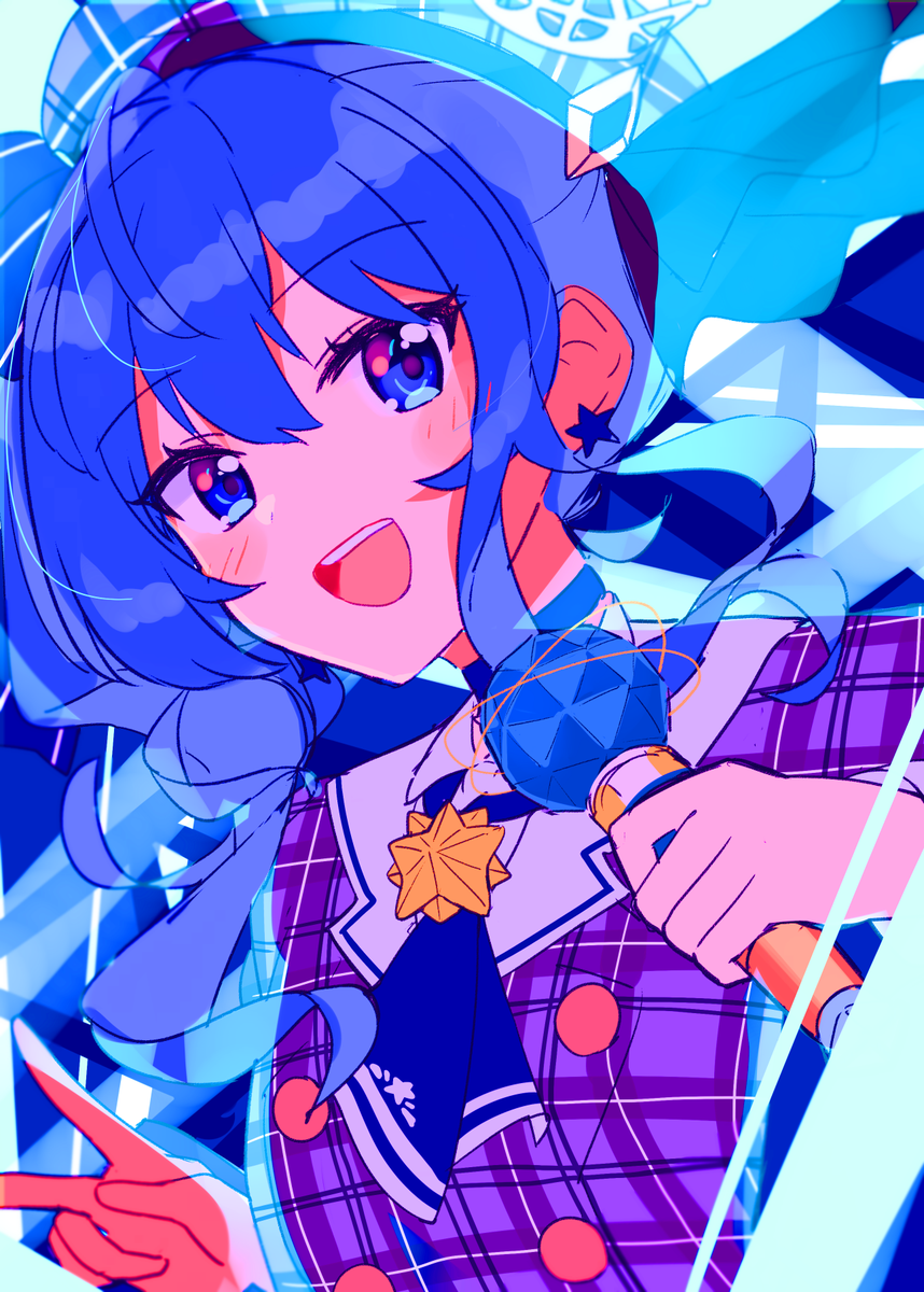 百鬼あやめ 「#絵を彩度100にすると超派手 」|つまようじのイラスト
