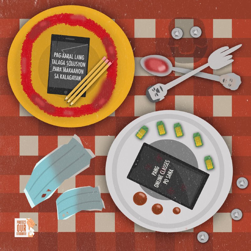 While many families are struggling to put food on the table, our gov't makes a tone-deaf decision to pursue online classes over #AcademicFreeze. What’s on the menu? Greed, corruption, and capitalism.

#SONAgKAISA
#SONA2020
#ProtectOurStudents
#NoStudentLeftBehind
#WalangIwanan