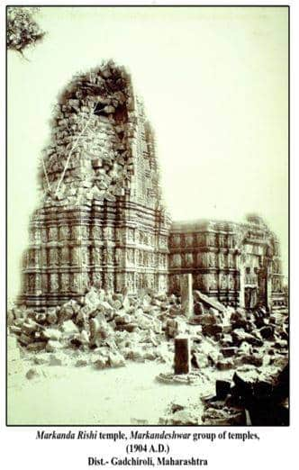 8/8 The restoration work of Markandeshwar temple in Maharashtra by the Archaeological Survey of India Known as the Khajuraho of Vidarbha.