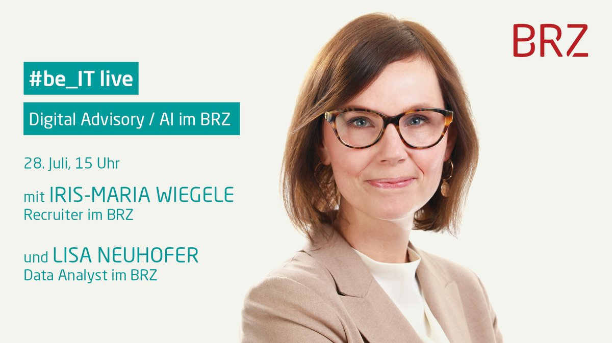 brz_gmbh's tweet photo. Be_IT LiveTalk mit unserer Data Analystin Lisa Neuhofer und Iris-Maria Wiegele (Recruiting) heute Dienstag ab 15 Uhr live auf Instagram. Wir freuen uns auf Fragen der Zuseher/innen! #be_IT #itjobs #BRZ #Livestream https://t.co/rOquoQpe4P