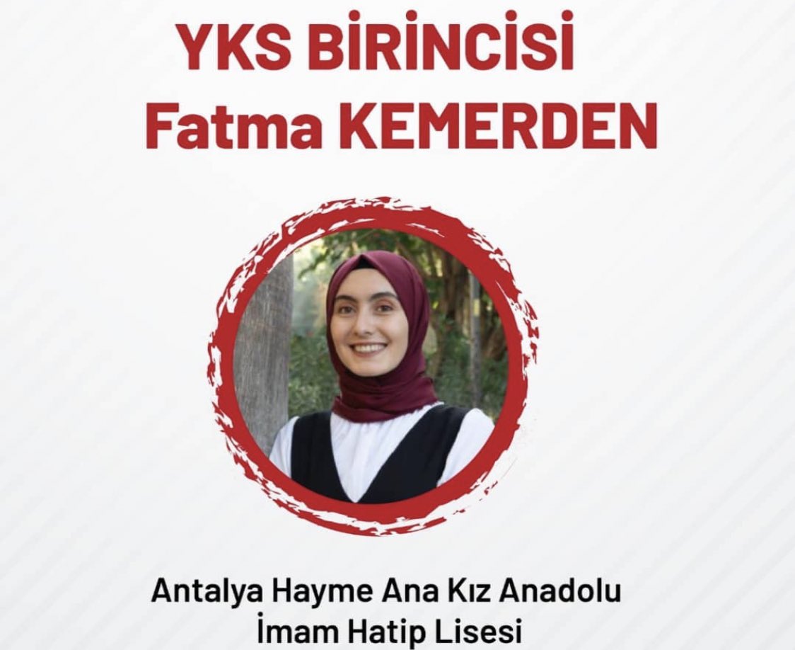 antalya on twitter antalya hayme ana kiz anadolu imam hatip lisesi ogrencisi fatma kemerden yks birincisi olmustur tebrikler https t co pesaigmufm twitter