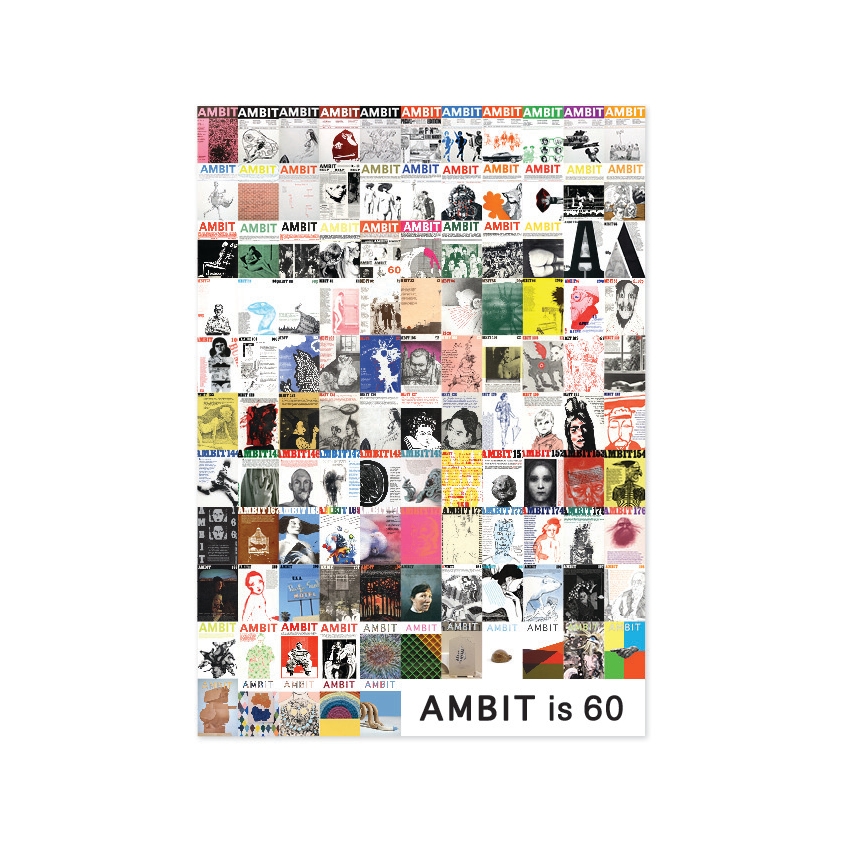 ambitmagazine's tweet photo. When you pull off #Ambit237's red sleeve, the front and back covers feature each of the previous 236 cover artworks over #60years of publishing #AmbitMagazine. Usually £20 it will be on sale until 1st August for £15 - go, go, go!  https://t.co/hB3KDa5n9Y https://t.co/nmamN4U11F