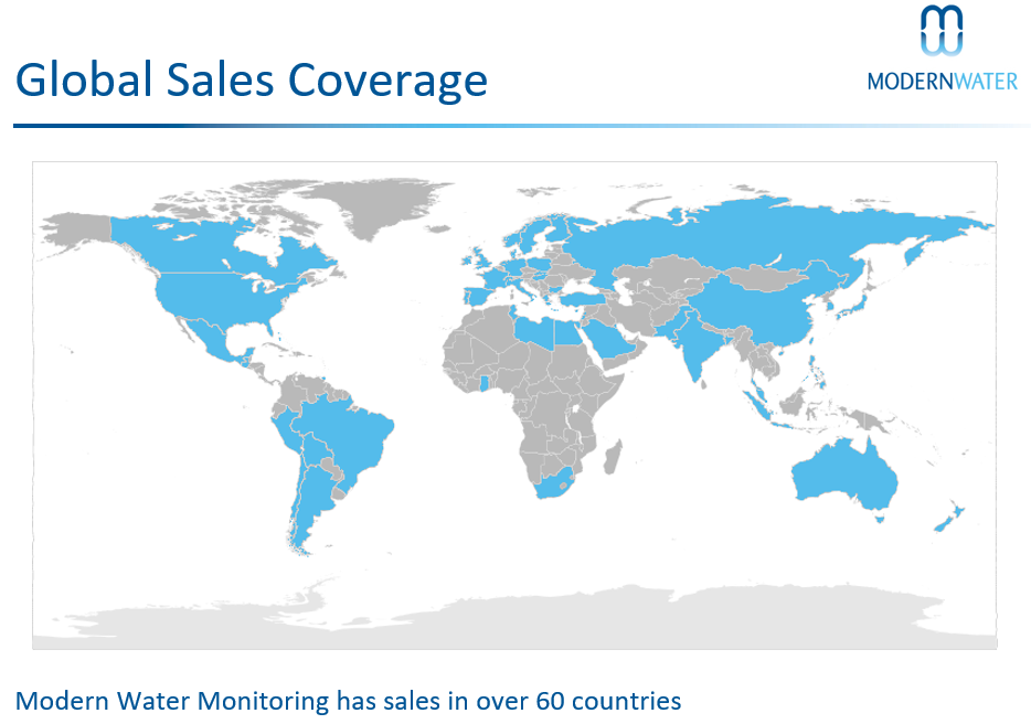 gjbrandon's tweet photo. By 2014, #ModernWater #MWG had sales in over 60 countries, 6 of whom have #Microtox in their EPA legislation. That is the minimum global footprint of #Integumen's real-time #RAWTest #AI novel sensor https://t.co/7V5f4QVVi6