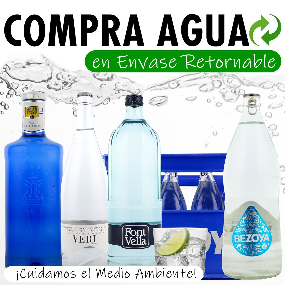EL AGUA MINERAL MÁS SOSTENIBLE♻️💧A DOMICILIO🚛 Disfruta del mejor agua  mineral, en envase de vidrio retornable...¡Cuidamos del medio ambiente!  🛒➡️https://t.co/N7d61fkNUU #aguamineral #aguamineraldemanantial  #aguamineralnatural #aguaadomicilio ...