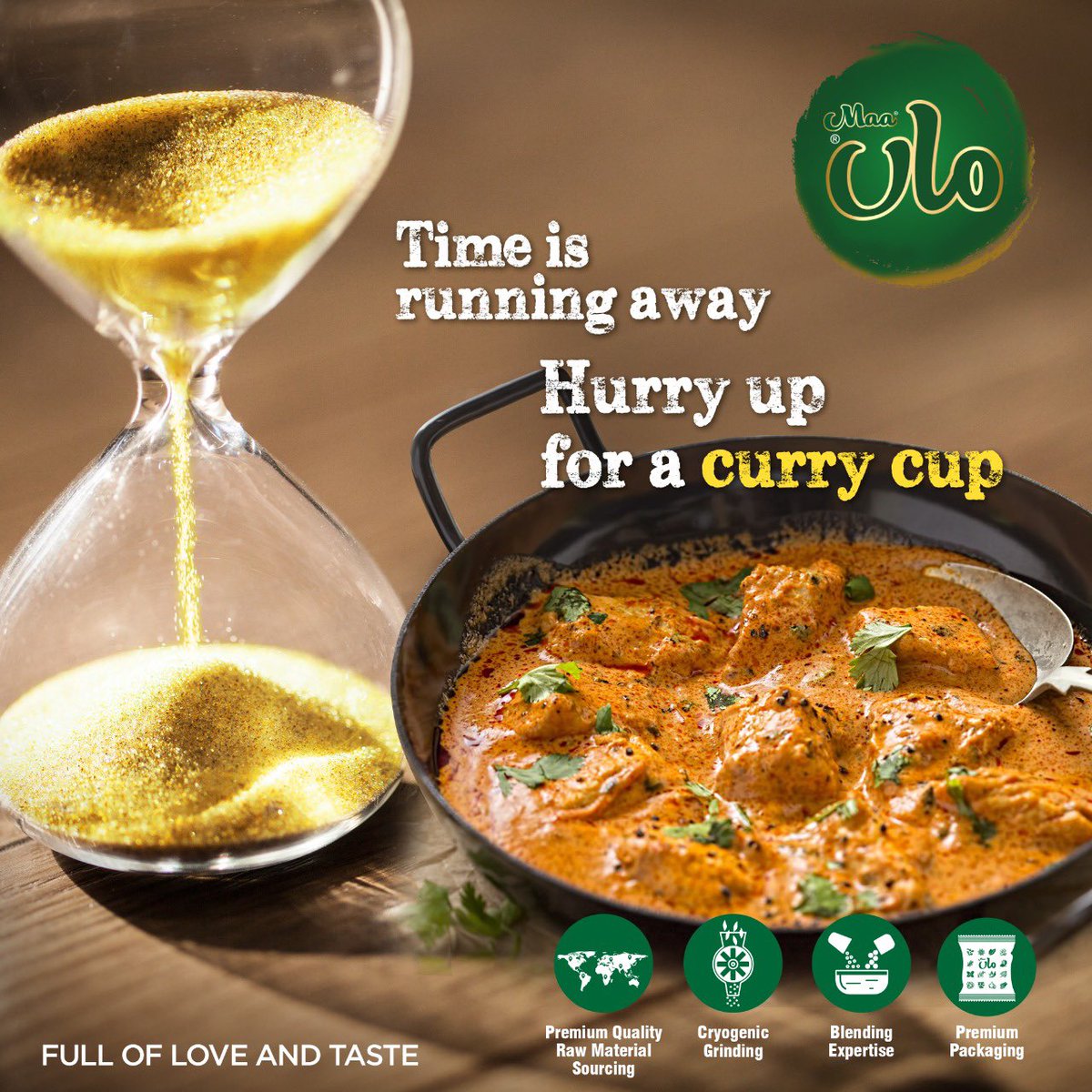MaaArabia's tweet photo. Time is running away - Hurry up for a #curry cup! No dish can go wrong with our #Maa curry powder #blendingexperts #KSA #recipes #CurryPowder #ChickenCurry https://t.co/dU66QWWPMW