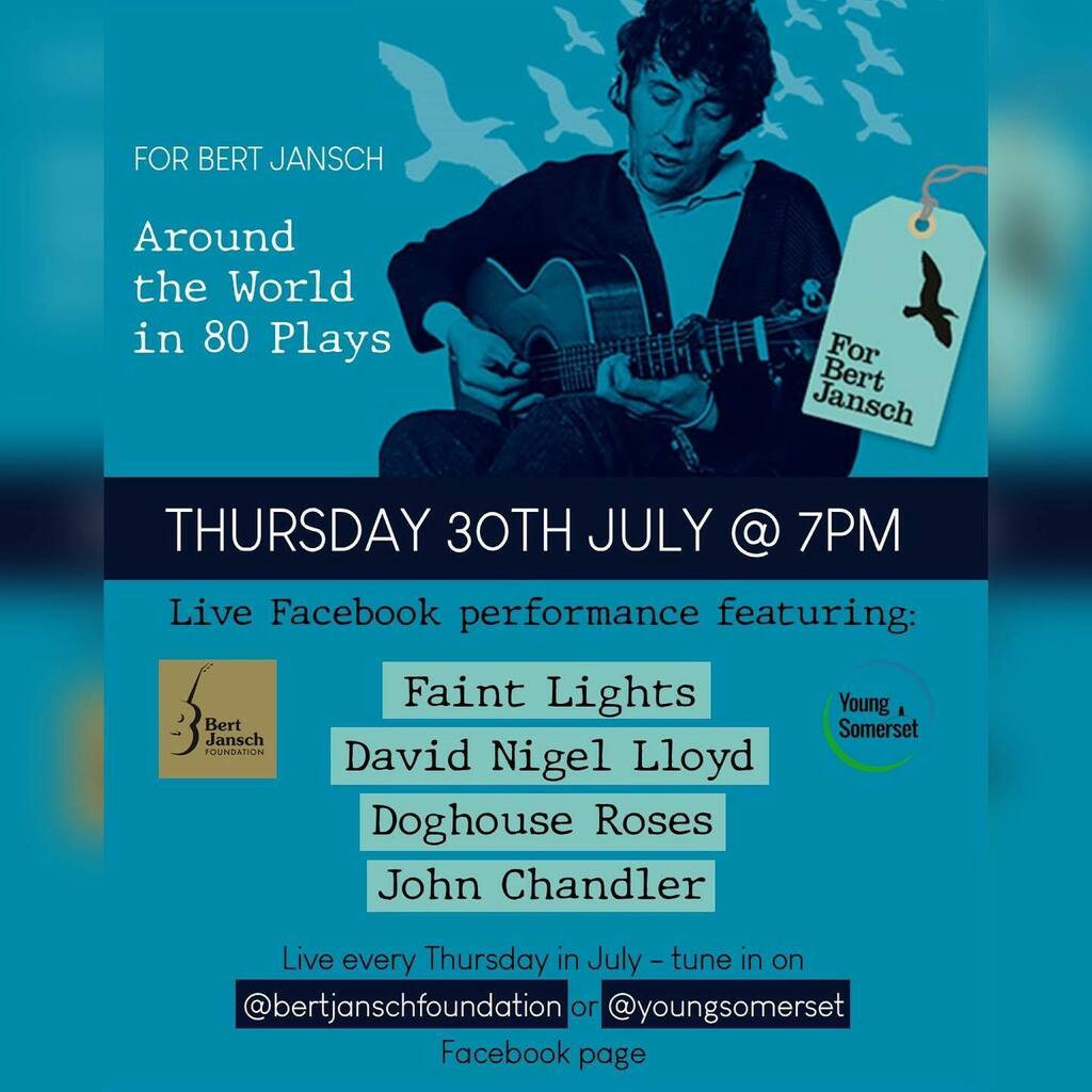 BertJanschFoundation (@bertjanschfdn) on Twitter photo The last in our @80_plays_for_bert live series feat David Nigel Lloyd (<a href="/DNLOctar/">David Nigel Lloyd</a>) from Calif., <a href="/DoghouseRoses/">Doghouse Roses</a> from Glasgow, Faint Lights from Delft & <a href="/JohnChandler5/">John Chandler</a> from Liverpool, as ever hosted by <a href="/dariushkanani/">Dariush Kanani</a>. Live at 7pm BST, Thu 30 July at faceboo… instagr.am/p/CDLfEz8Htv8/ The last in our @80_plays_for_bert live series feat David Nigel Lloyd (<a href="/DNLOctar/">David Nigel Lloyd</a>) from Calif., <a href="/DoghouseRoses/">Doghouse Roses</a> from Glasgow, Faint Lights from Delft & <a href="/JohnChandler5/">John Chandler</a> from Liverpool, as ever hosted by <a href="/dariushkanani/">Dariush Kanani</a>. Live at 7pm BST, Thu 30 July at faceboo… instagr.am/p/CDLfEz8Htv8/