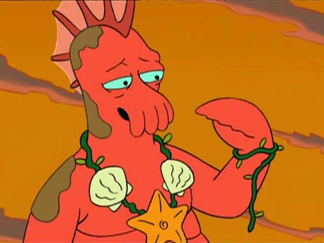 - ¡Zoidberg! Oí que te habías ido a la ciudad y te habías hecho médico y rico
- Hice un dinerillo con las eutanasias...