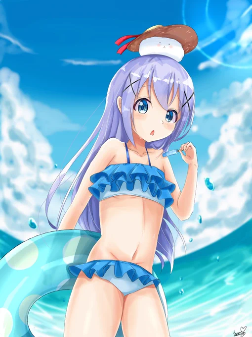 水着チノちゃん
#絵描きさんと繫がりたい 
#gochiusa   #ごちうさ 