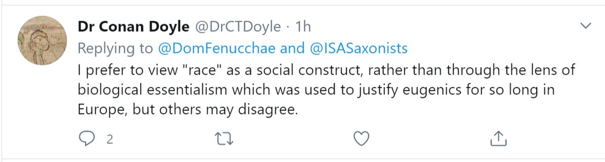 There's been a flurry of claims that  @ISASaxonists is being essentialist by stating that white Irish ppl aren't a race and that prejudice against them isn't the same as racism against BIPOC. To suggest that she's arguing that races exist is disingenuous at best.
