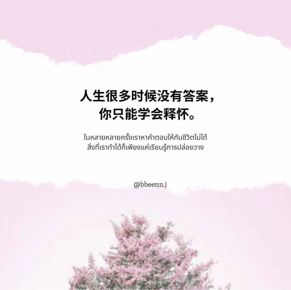 bbeenn_j's tweet photo. ในหลายครั้งเราหาคำตอบให้กับชีวิตไม่ได้ สิ่งที่เราทำได้ก็เพียงแค่เรียนรู้”การปล่อยวาง”#ห้องจีน #ภาษาจีน #แคปชั่น #คำคม #คำคมจีน #คําคมภาษาจีน #แปลจ���น #แคปชั่นจีน #แคปชั่นภาษาจีน https://t.co/6yAQ3lUNw8
