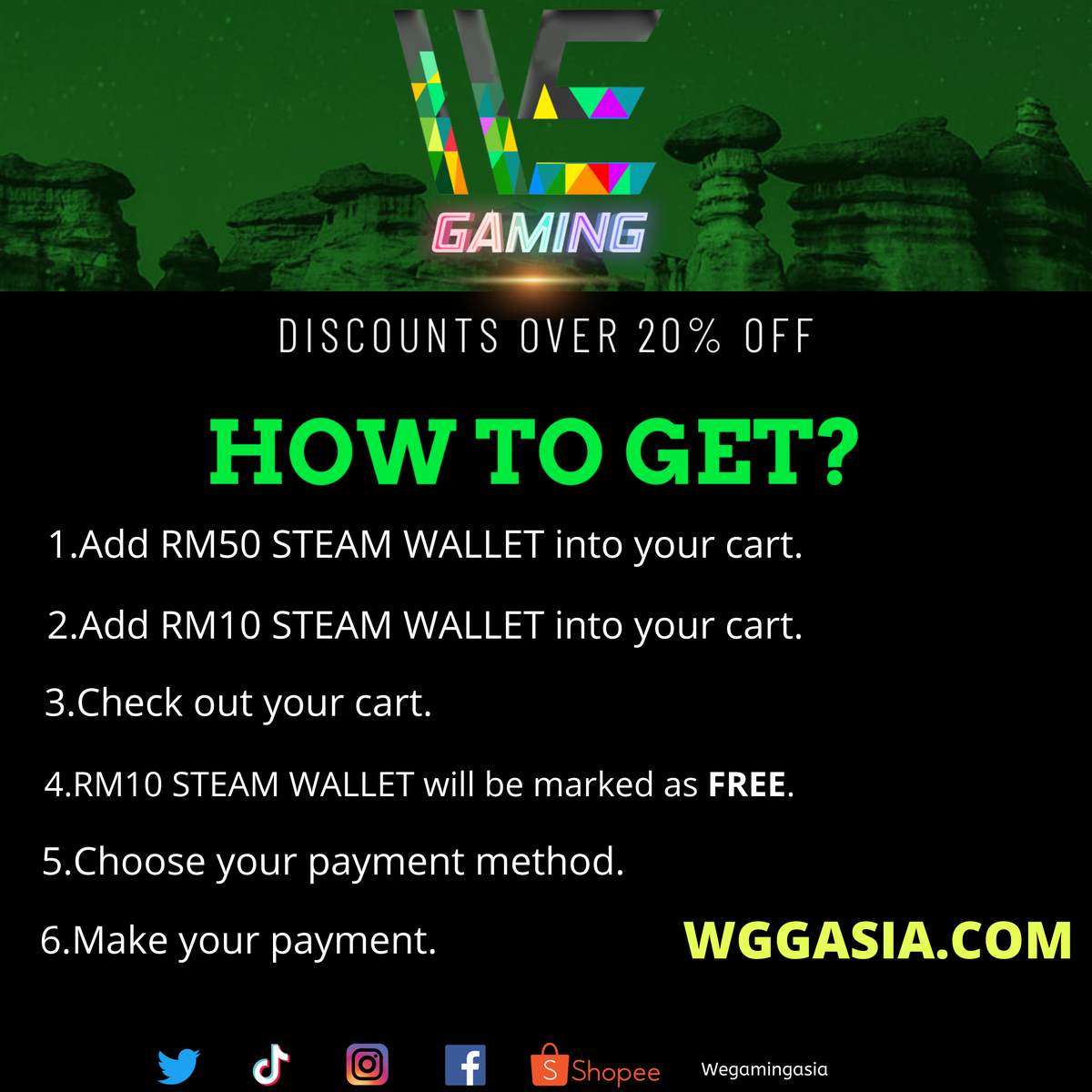 wegamingasia's tweet photo. HARI RAYA HAJI SALE
29TH JULY - 31 JULY 2020
BUY RM 50 STEAM WALLET
FREE RM10 STEAM WALLET
Top up now!
https://t.co/XPcSQquGZN
#wegamingasia #wggasia #steamwallets #steam #sale #harirayahaji https://t.co/jEisC96Suf