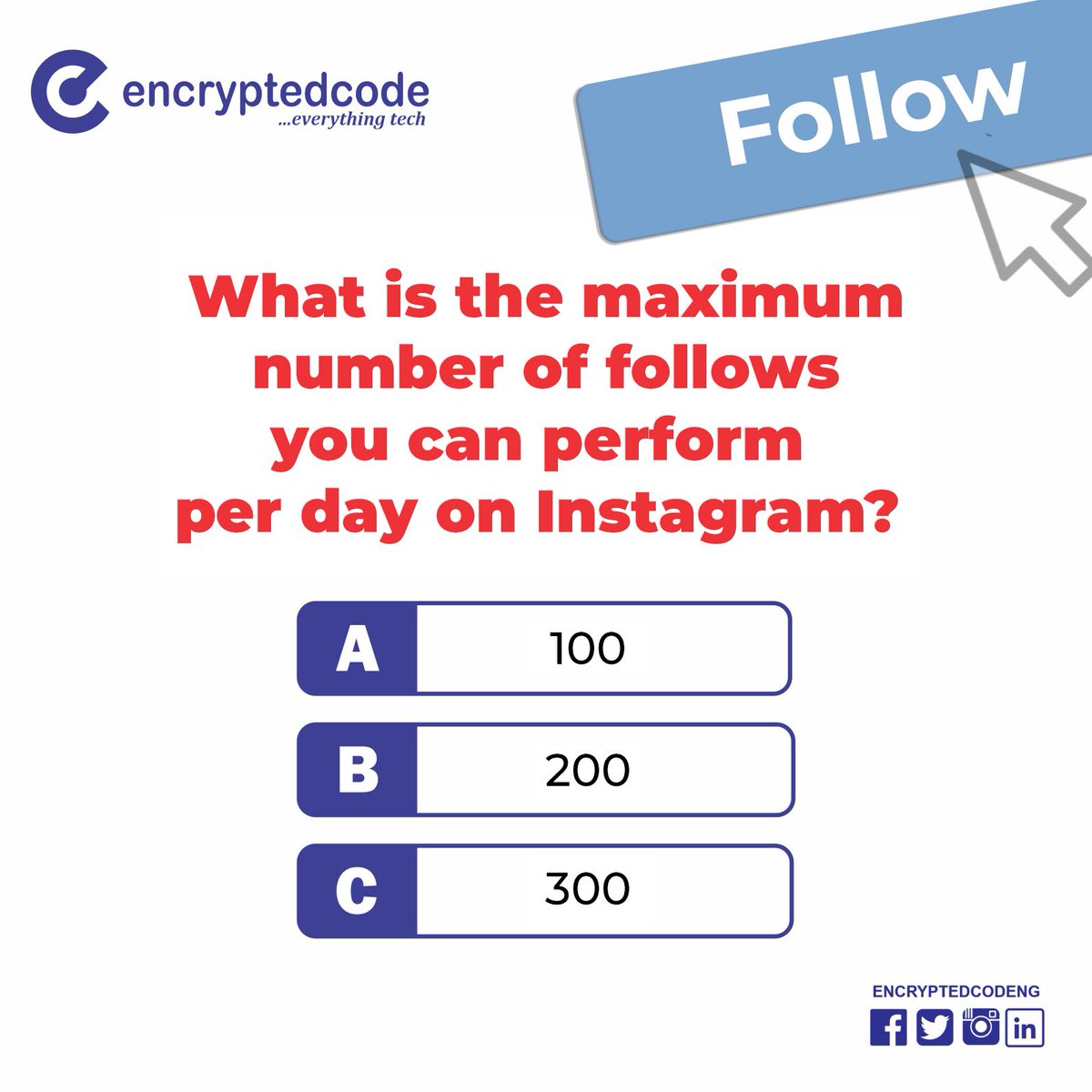 encryptedcodeng's tweet photo. While we await the announcement of the first set of winners for our giveaway, brainstorm on this one!
Go to our Facebook page by 12pm for the announcement
#EncryptedCodeng #TuesdayTrivia https://t.co/kGbKHsCz3e