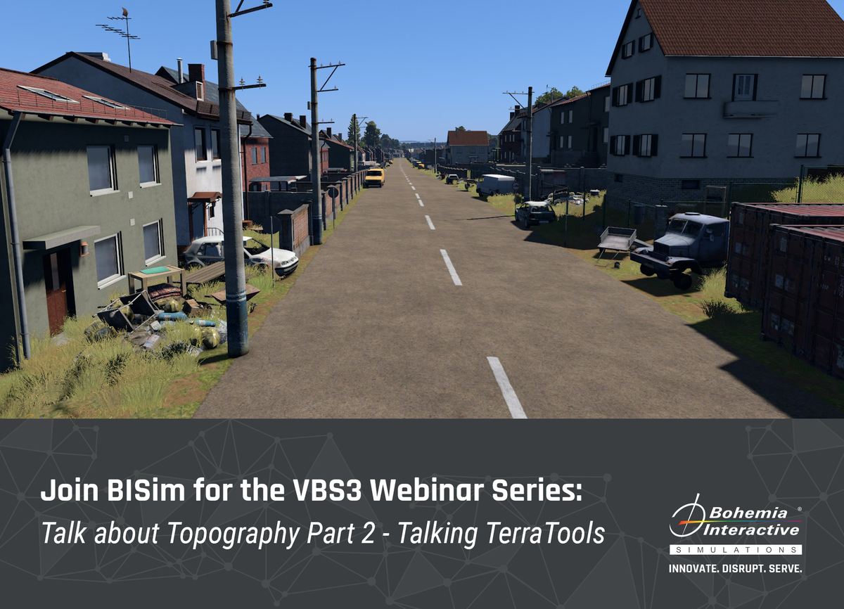 BISimulations's tweet photo. Join us today at 1330 (BST) or 1300 (EDT) for “Talk about Topography Part 2 - Talking TerraTools”. TerraTools can be used to rapidly develop high-fidelity, geo-specific environments for VBS3, VBS4, VBS Blue IG and more. https://t.co/lenByXLpCe
#webinarseries #VBS3 #terratools https://t.co/tSwEP3zylx