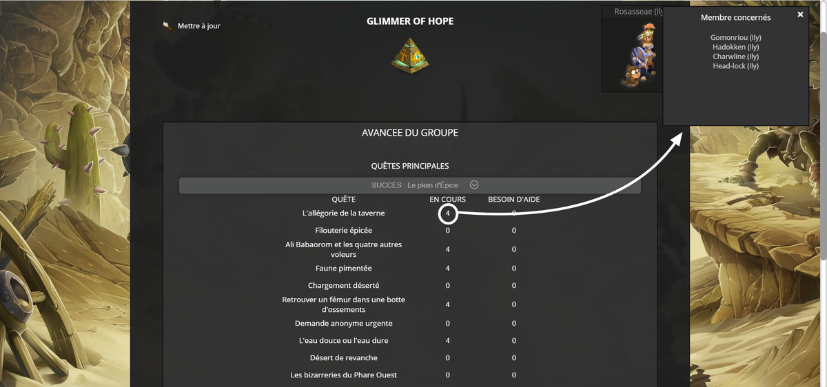 DofusPlanet's tweet photo. En créant un groupe avec votre guilde ou vos amis sur DofusPlanet vous pouvez visualiser l'avancée de chacun sur les quêtes de n'importe quel #Dofus et n'importe quelle Zone 🔥🙏

👉https://t.co/Jwv3Dh8w0y https://t.co/2YyCAN5oWo