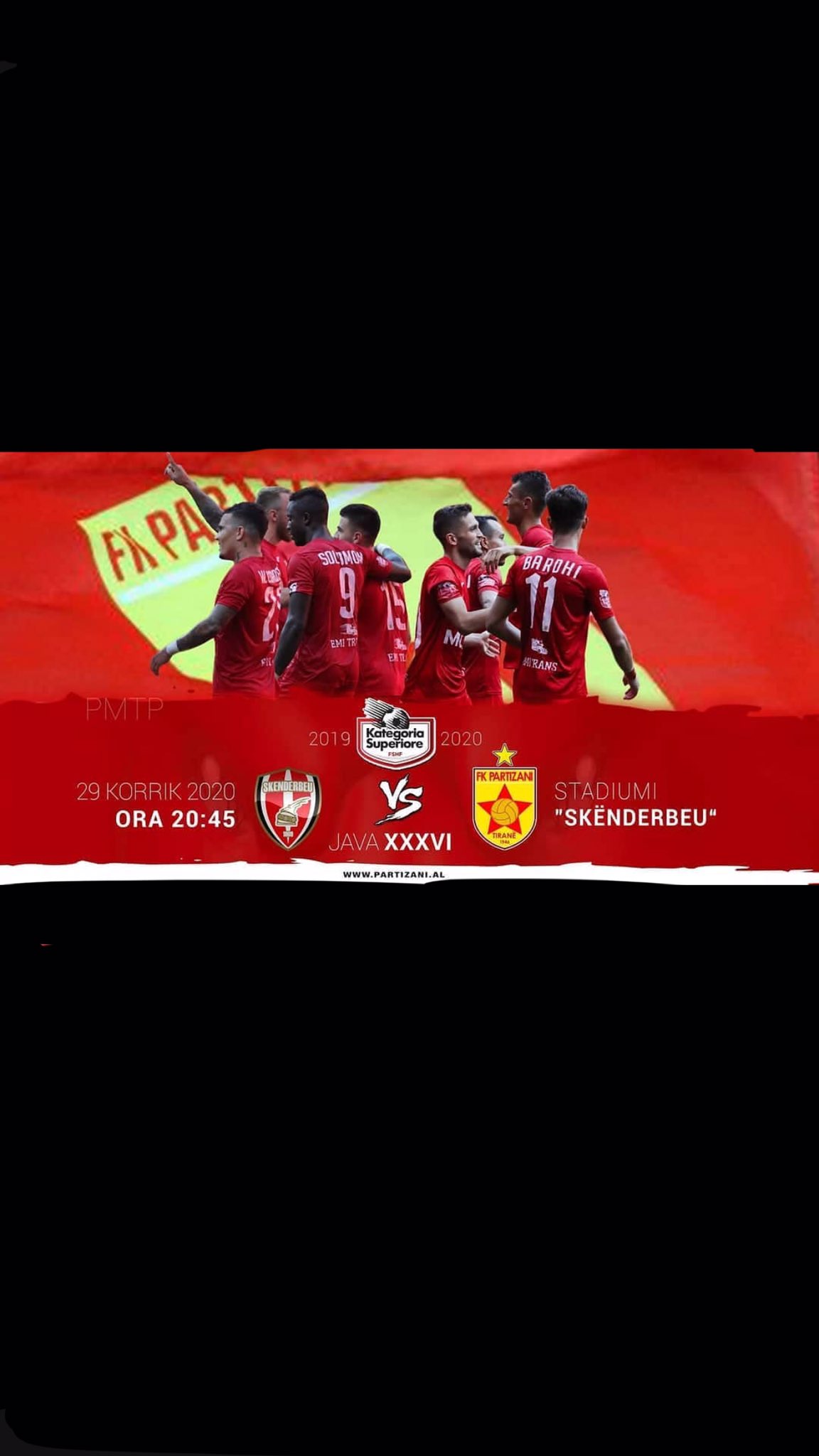 Hajgare_ktu on X: KATEGORIA SUPERIORE / JAVA 33 ⚽️FK PARTIZANI🆚KF TIRANA  🗓E PREMTE 10 KORRIK ⏰ORA 20:45 🏟”AIR ALBANIA STADIUM”  #PërjetMeTyPartizan🔴  / X