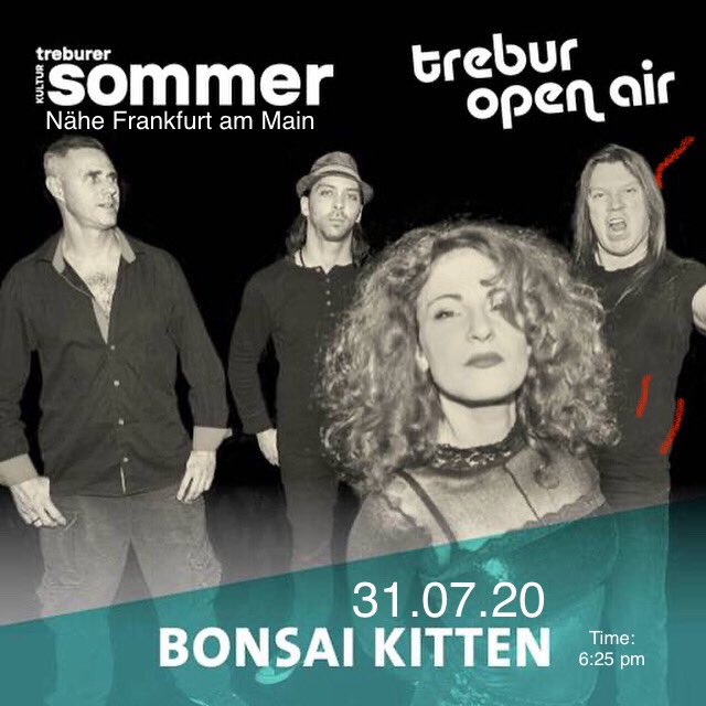 DIESEN FREITAG spielen wir eine #FestivalShowin voller Besetzung auf dem #TreburOpenAir in #Hessen ! #BonsaiKitten