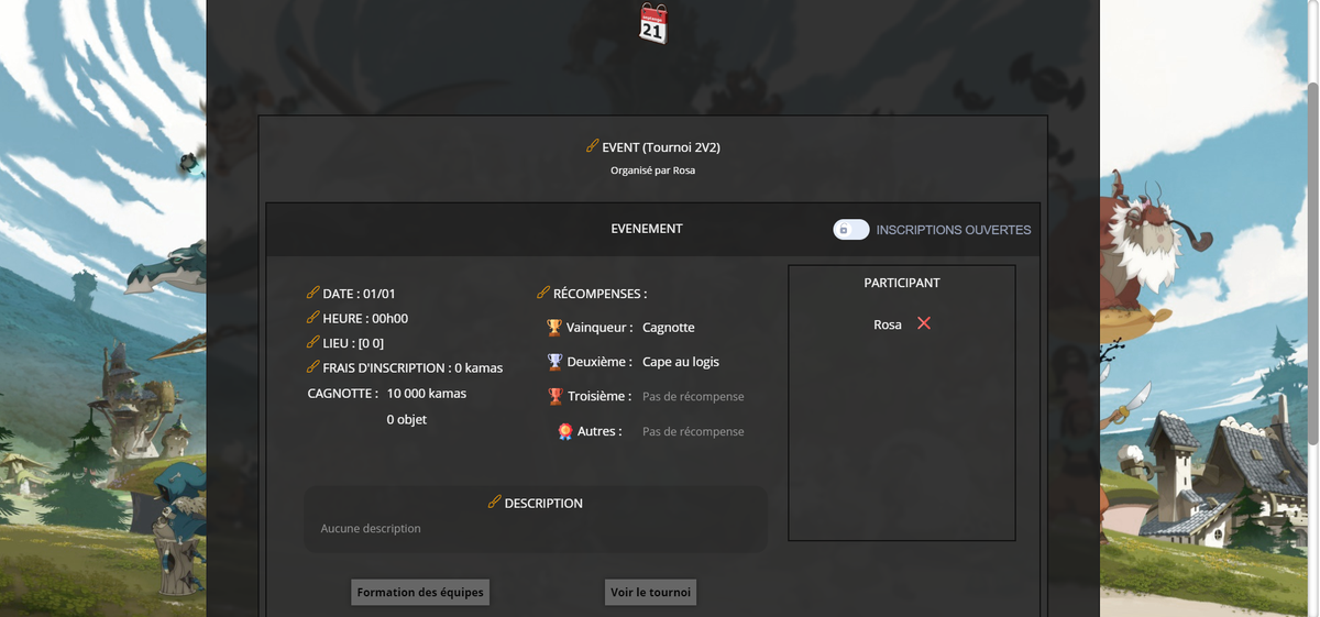 DofusPlanet's tweet photo. Vous voulez créer un événement (tournois, jeu, session) dans votre guilde mais vous n'avez pas envie de vous embêter à créer des formulaires d'inscription ou un Google Sheet pour l'organiser ? DofusPlanet est là pour vous !!📝🥳

👉https://t.co/Jwv3Dh8w0y

#dofus #ankama https://t.co/c2KVZJpJo3