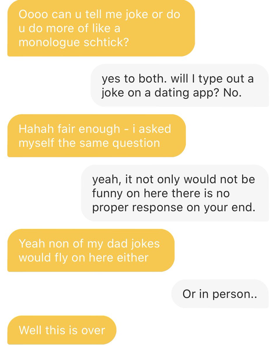 he never responded after I said this