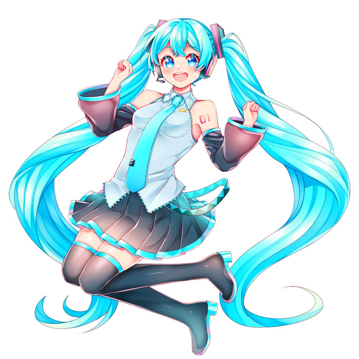 初音ミク ,雪ミク 「#絵を彩度100にすると超派手
うぉぉ 」|マスもふﾌﾟﾝのイラスト