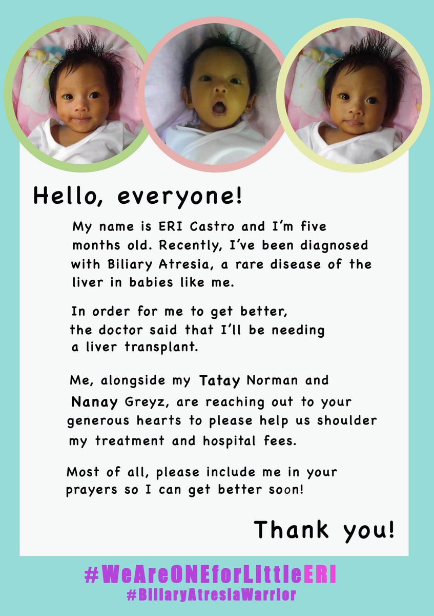 gReyzzz09's tweet photo. We never imagined something like this would happen...

PLEASE PRAY FOR OUR DAUGHTER.... ANY HELP WILL DO...

Thank you and God Bless you all!!!

#WeAreONEforLittleERI #BiliaryAtresiaWarrior https://t.co/bWkXDStAlL