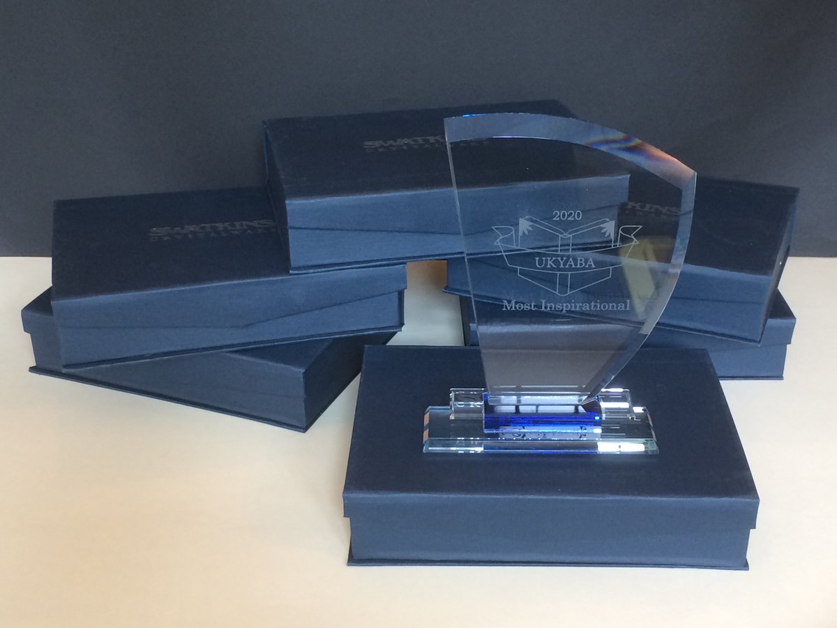 ukyaba's tweet photo. Just popping in to say that trophies are going out on Wednesday special delivery for all our amazing #UKYABA2020 winners. Hugest thanks to our sponsors, @yalc_uk @WalkerBooksUK @NosyCrow @publishinguclan @KidsBloomsbury @HotKeyBooksYA. Look at these beauties! https://t.co/Op63L6otFu