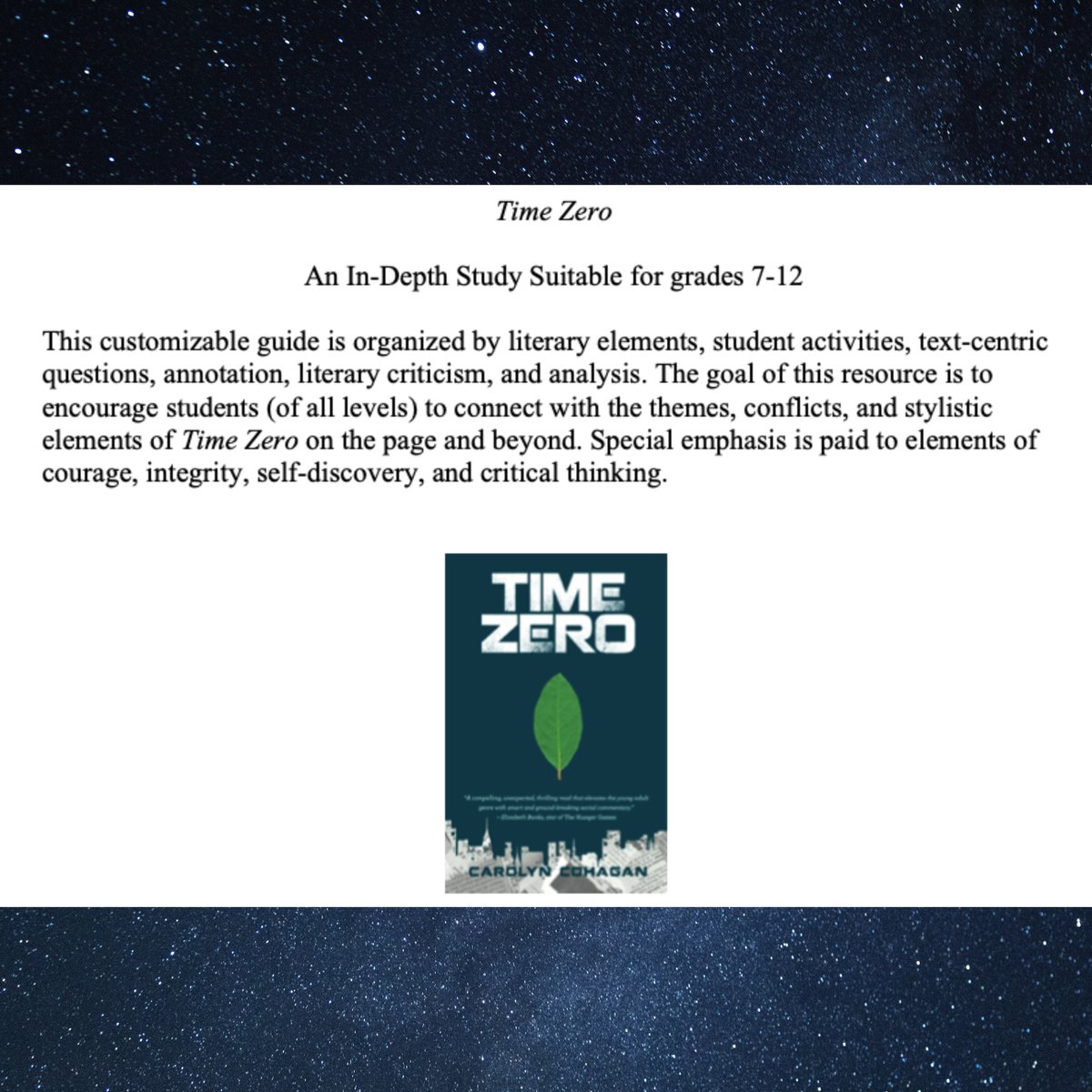 timezerobook's tweet image. 🍎✨ Calling all Teachers and Educators! There is an In-Depth Time Zero Study Guide for students in grades 7-12 available for free download on my website. Download your guide today: timezerobook.com/for-teachers 📚