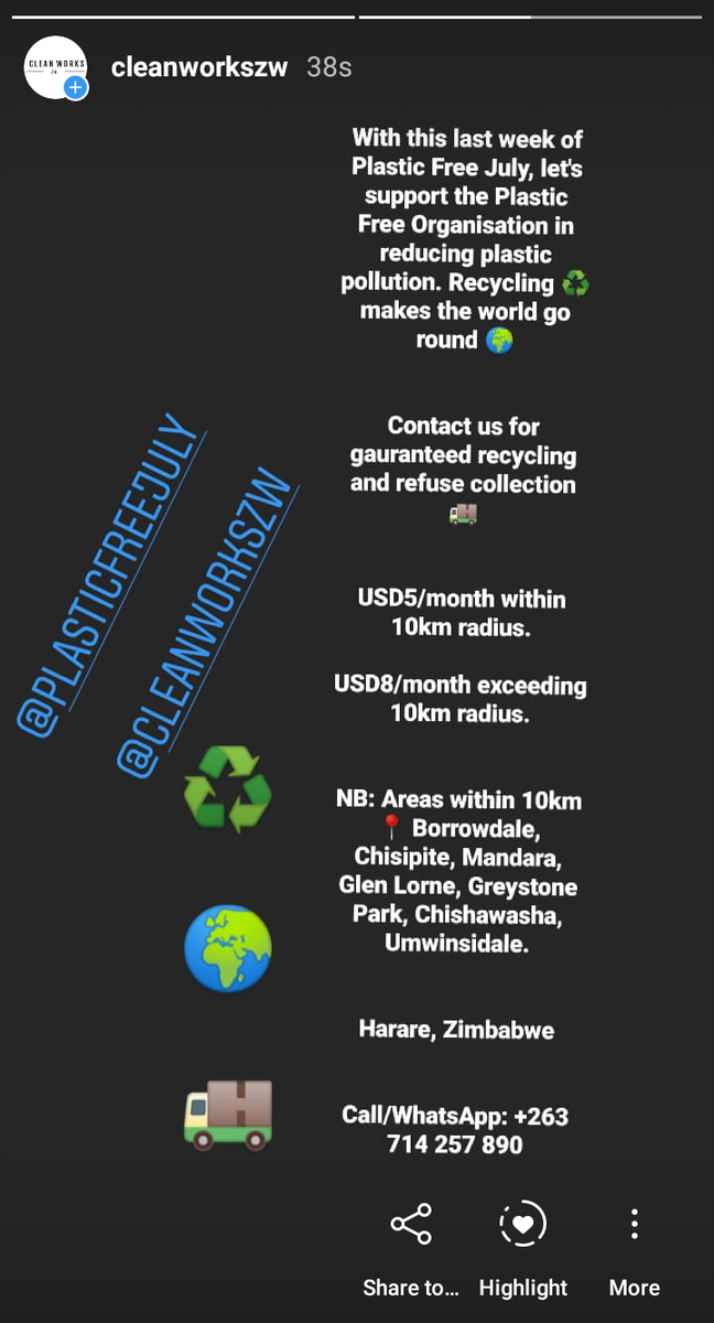 CleanWorksZW's tweet photo. With this last week of Plastic Free July, let's support the Plastic Free Organisation in reducing plastic pollution. Recycling ♻️ makes the world go round 🌍

Contact us for gauranteed recycling and refuse collection 🚚

Call/WhatsApp: +263 714 257 890 https://t.co/MssH71dnAw