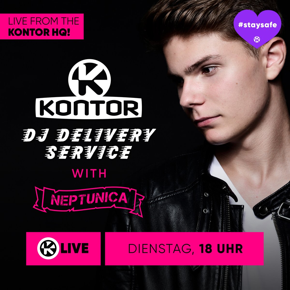 kontorrecords's tweet photo. Den richtigen Sound für deinen Dienstagabend liefern wir dir mit @NeptunicaMusic und #skiy, die am Freitag ihre neue Single Bono released! #DJDeliveryService
Wir sehen uns um 18 Uhr 💜
>> https://t.co/fTLMXfPRYW https://t.co/lxjsSmB1xR